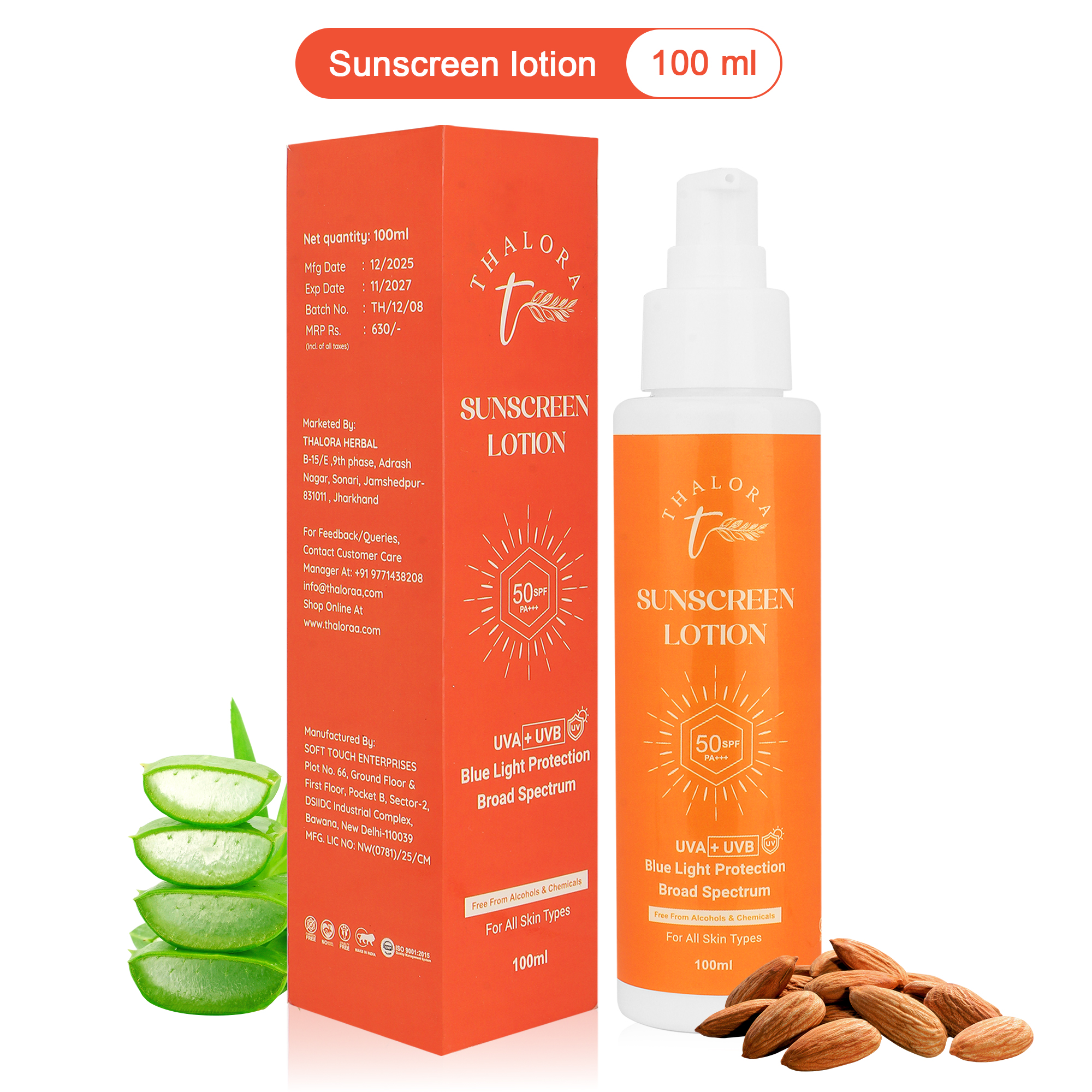 Sunscreen Lotion SPF 50 PA+++ Thalora Sunscreen Lotion SPF 50 PA+++ - Image 1